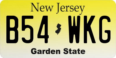 NJ license plate B54WKG