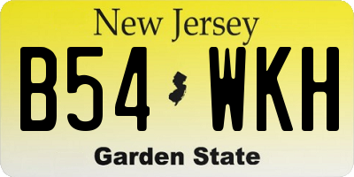 NJ license plate B54WKH