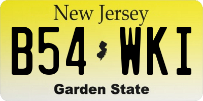 NJ license plate B54WKI