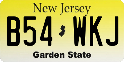 NJ license plate B54WKJ