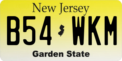 NJ license plate B54WKM