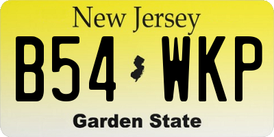 NJ license plate B54WKP