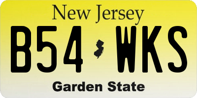 NJ license plate B54WKS