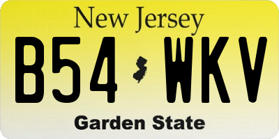 NJ license plate B54WKV
