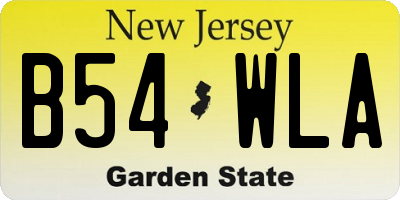 NJ license plate B54WLA