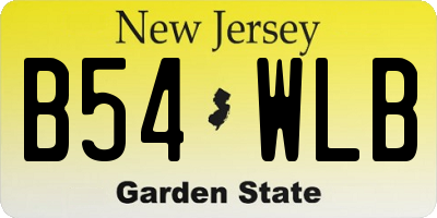 NJ license plate B54WLB