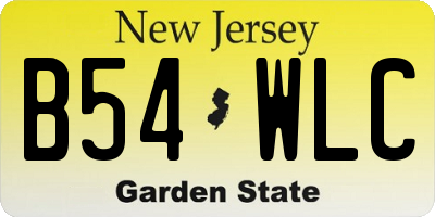 NJ license plate B54WLC