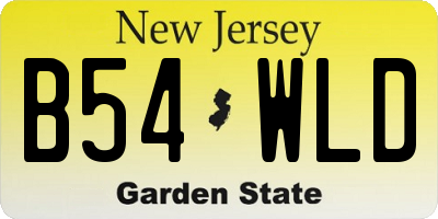 NJ license plate B54WLD