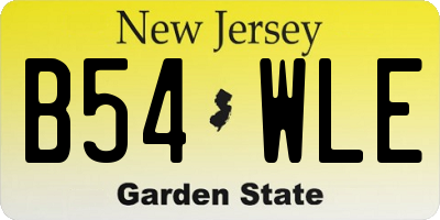 NJ license plate B54WLE