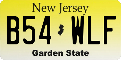 NJ license plate B54WLF