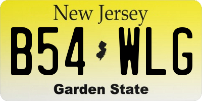 NJ license plate B54WLG