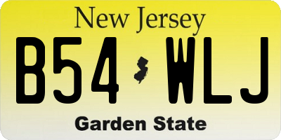 NJ license plate B54WLJ