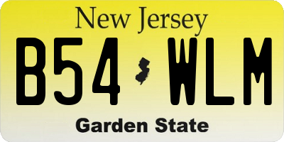 NJ license plate B54WLM