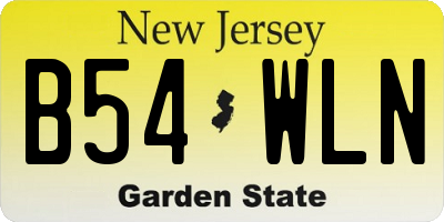 NJ license plate B54WLN