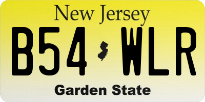 NJ license plate B54WLR