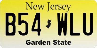 NJ license plate B54WLU
