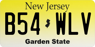 NJ license plate B54WLV