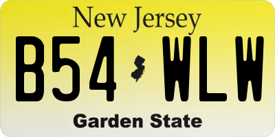 NJ license plate B54WLW