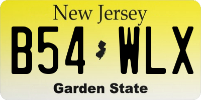 NJ license plate B54WLX