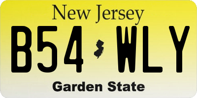 NJ license plate B54WLY