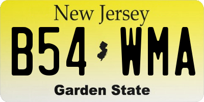 NJ license plate B54WMA