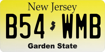 NJ license plate B54WMB