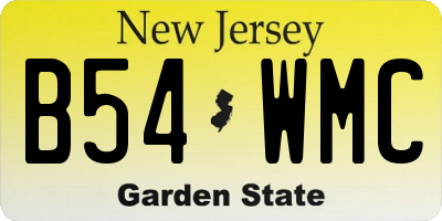 NJ license plate B54WMC