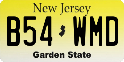 NJ license plate B54WMD