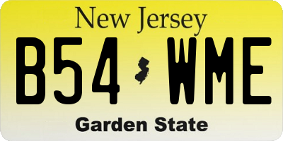 NJ license plate B54WME