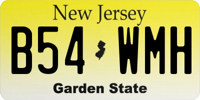 NJ license plate B54WMH