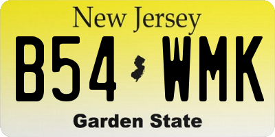 NJ license plate B54WMK