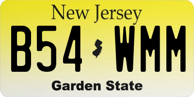 NJ license plate B54WMM