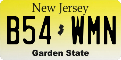 NJ license plate B54WMN