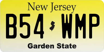 NJ license plate B54WMP