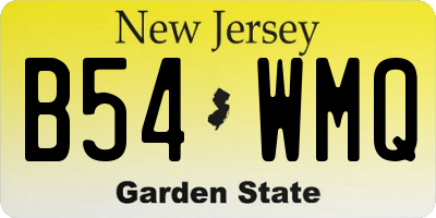 NJ license plate B54WMQ