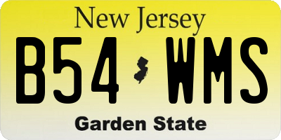 NJ license plate B54WMS