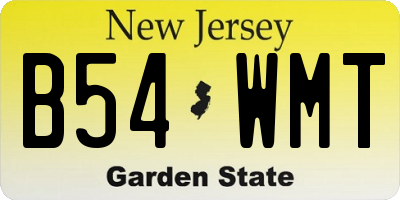 NJ license plate B54WMT