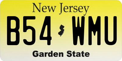 NJ license plate B54WMU