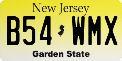 NJ license plate B54WMX
