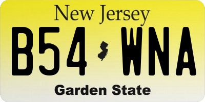 NJ license plate B54WNA