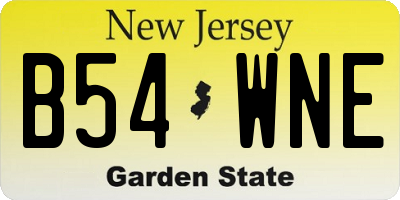NJ license plate B54WNE