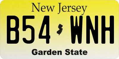 NJ license plate B54WNH