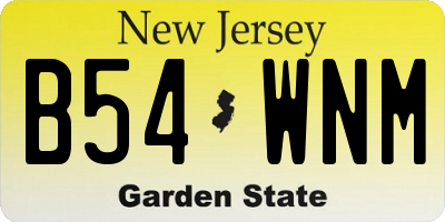 NJ license plate B54WNM