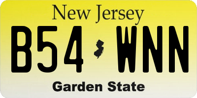 NJ license plate B54WNN