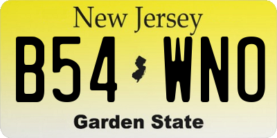 NJ license plate B54WNO