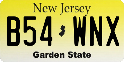 NJ license plate B54WNX