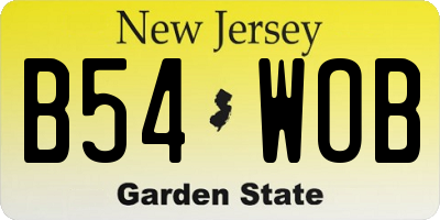 NJ license plate B54WOB