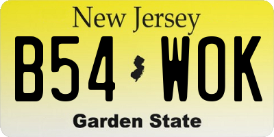NJ license plate B54WOK
