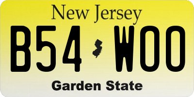 NJ license plate B54WOO