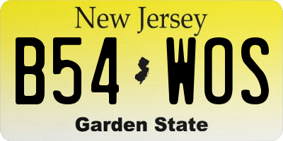 NJ license plate B54WOS